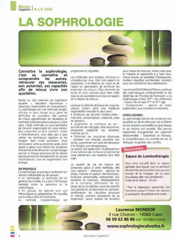 article sophrologie Déclic magazine