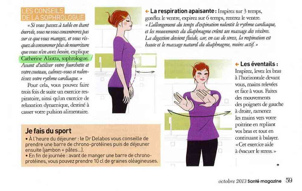 Santé Magazine octobre 2013 nutrition sophrologie